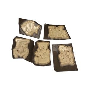 Vintage 1981 Hutzler Cookie Cut Ups Set of 5 Cookie Cutters #63 Package Cut NOS
